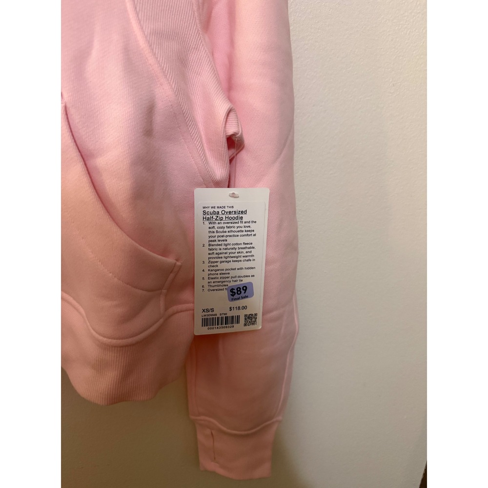 Lululemon Scuba Half Zip Hoodie Size XS/S Strawberry Milkshake NWT Retired Color - Picture 5 of 5